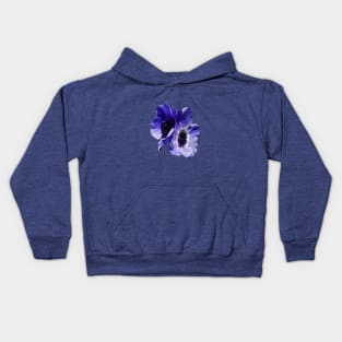 Blue Mauve Anemone Vector Cut Out Kids Hoodie